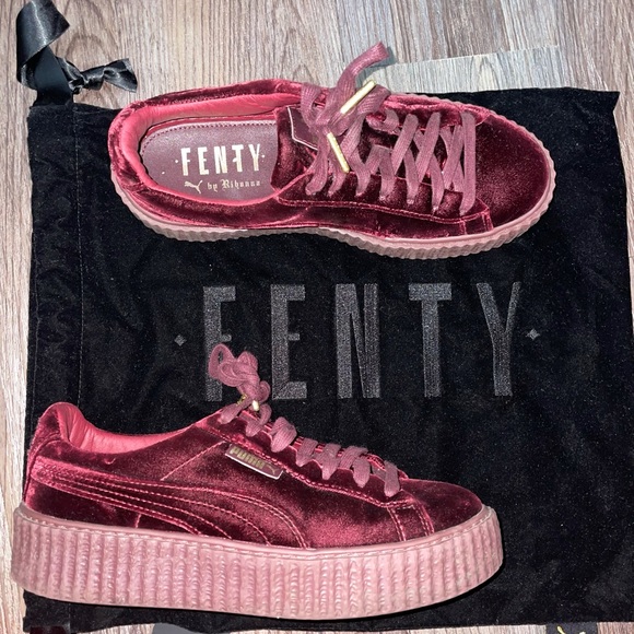 Size 8.5 Puma x Fenty Royal Purple/ Burgundy Velvet Creeper Sneaker - Picture 4 of 7